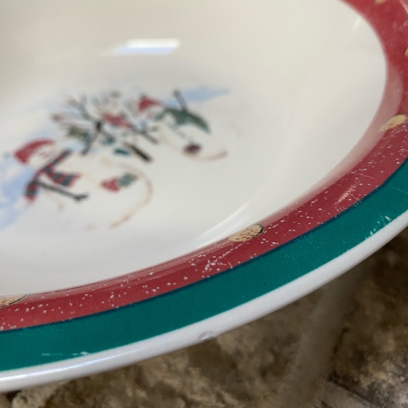 ROYAL SEASONS Serving Bowl Snowmen Stoneware - Picture 6 of 10